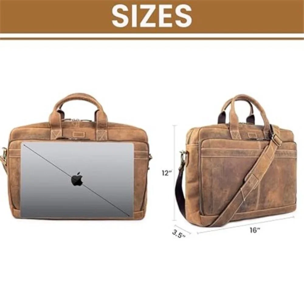 Men's Genuine Leather Messenger Handcrafted Vintage Laptop Briefcase
